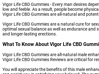 Vigor Life CBD Gummies Reviews In USA