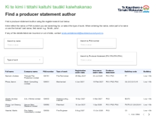 Find a producer statement author (Desktop)