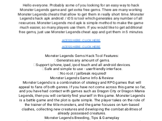 Monster Legends Hack - Cheats, Tips & Guide 2023 - 32ziu